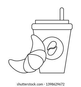 Coffee beverage concept in black and white