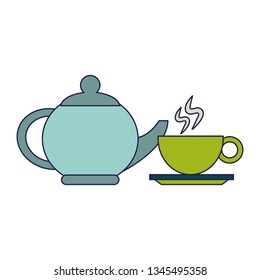 Coffee beverage concept blue lines