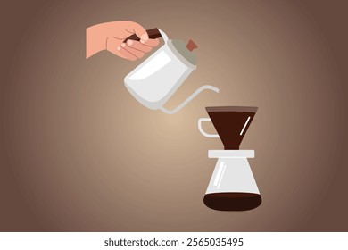 Coffee beverage Concept. Colored flat vector illustration isolated.