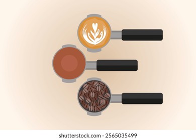 Coffee beverage Concept. Colored flat vector illustration isolated.