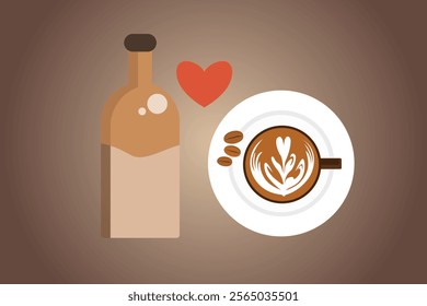 Coffee beverage Concept. Colored flat vector illustration isolated.