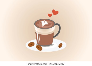Coffee beverage Concept. Colored flat vector illustration isolated.
