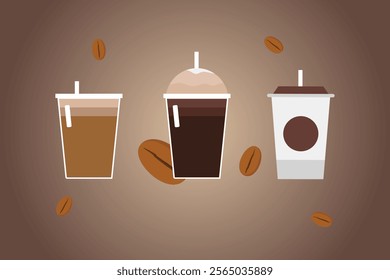 Coffee beverage Concept. Colored flat vector illustration isolated.