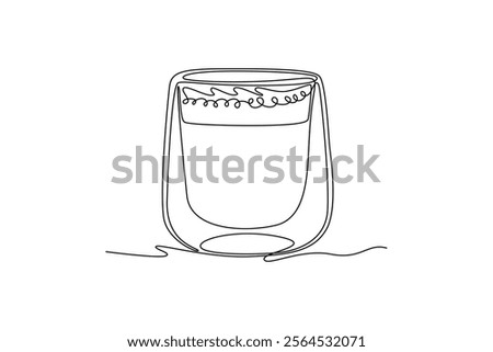 Coffee beverage Concept. Single line draw design vector graphic illustration.