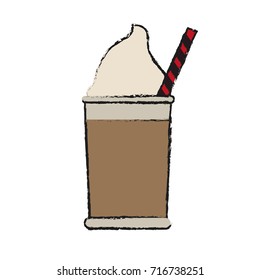 coffee beverage in disposable cup icon image