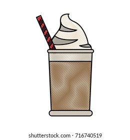 coffee beverage in disposable cup icon image