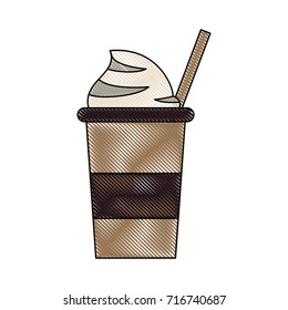 coffee beverage in disposable cup icon image