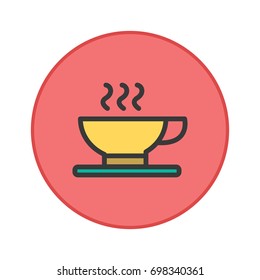 Coffee Beverage Icon red button