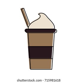coffee beverage with whipped cream in glass cup icon image 