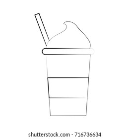 coffee beverage with whipped cream in glass cup icon image