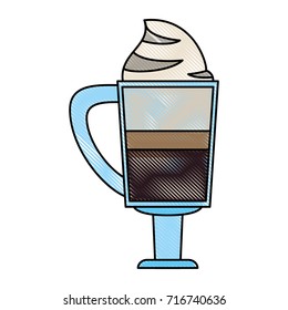 coffee beverage with whipped cream in glass cup icon image