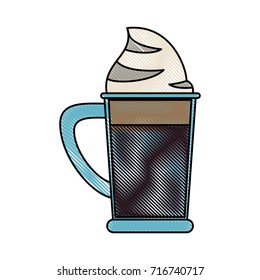 coffee beverage with whipped cream in glass cup icon image