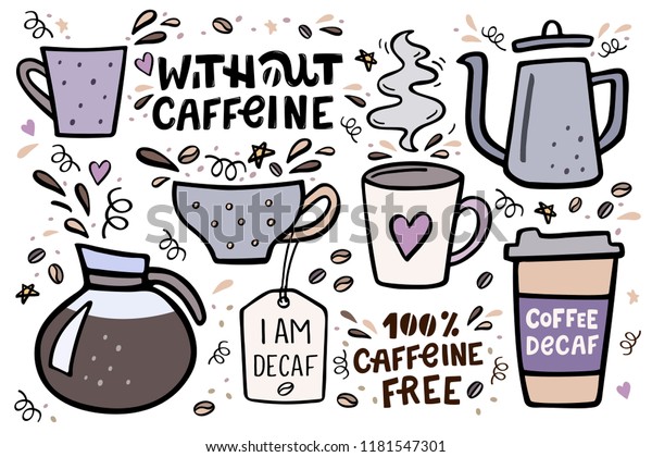 Coffee Big Set Vector Handdrawn Illustration Stock Vector Royalty Free