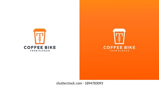 coffee bike logo design vector