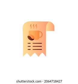 coffee Bill icon in gradient color, isolated on white 