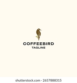 Coffee bird logo design vector template