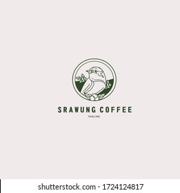 coffee bird minimalist logo cafe graphic design vector line
