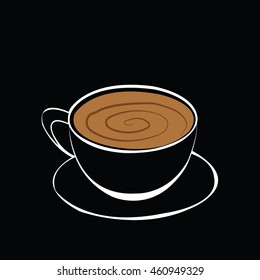 Coffee with black background