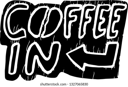 coffee in black background black letter- vector