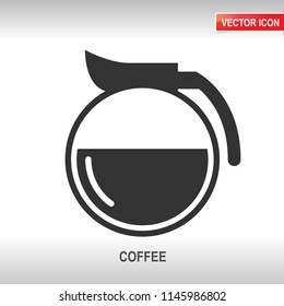 coffee black vector icon on white background