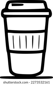 Kaffee - Schwarz-Weiß-Symbol einzeln - Vektorgrafik