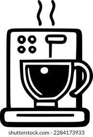 Coffee - Black and White Isolated Icon - Vector illustration