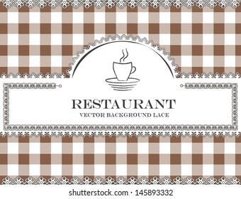 coffee blackboard lace menu restaurant ,cloth pattern vector
