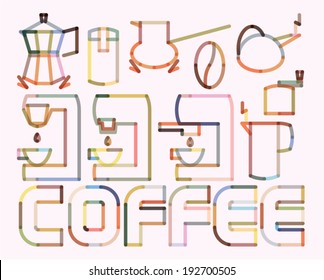 Coffee Blend Rounded Stroke Poster