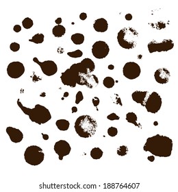 Coffee blots. Paint stains.