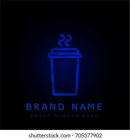 Coffee blue chromium metallic logo