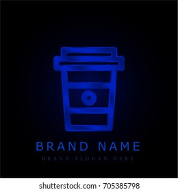 Coffee blue chromium metallic logo