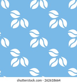 Coffee blue with white seamless pattern for web design. Vector symbol