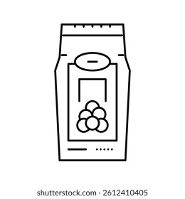 coffee blueberry line icon vector. coffee blueberry sign. isolated contour symbol black illustration