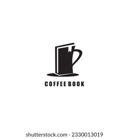 coffee book logo abstract cup vector illustration design