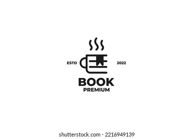 Coffee book logo design vector illustration
