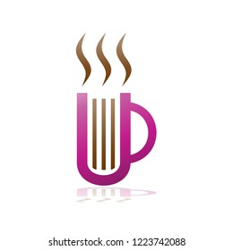 Coffee Book Logo, Tea Book Vector Logo