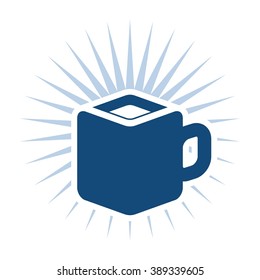 coffee and book logo vector.