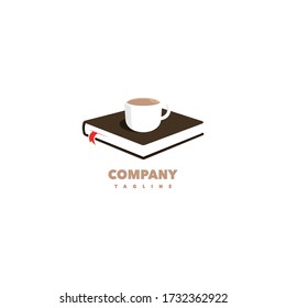 Coffee Book Logo Vector Design