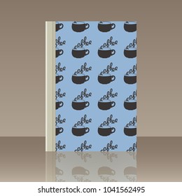 Coffee and Book. Realistic image of the object with reflection