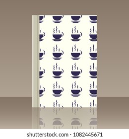Coffee and Book. Realistic image of the object with reflection