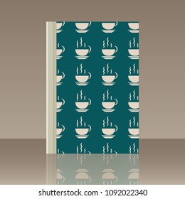 Coffee and Book. Realistic image of the object with reflection