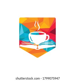Diseño del logo vectorial del libro de café. Logo Icónico De La Tienda Del Té.