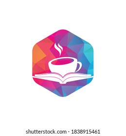 Coffee book vector logo design. Tea Book Store Iconic Logo.