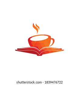 Coffee book vector logo design. Tea Book Store Iconic Logo.	