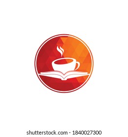 Coffee book vector logo design. Tea Book Store Iconic Logo.	