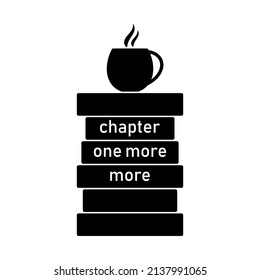 Coffee and books, concept design. Icon for libraries, shops, festivals, fairs. Vector illustration.