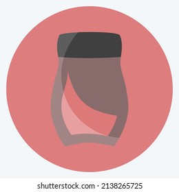 Botella de café Icono en estilo plano a la moda aislado en un fondo azul suave
