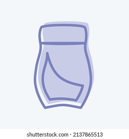 Coffee bottle Icon in trendy two tone style isolated on soft blue background