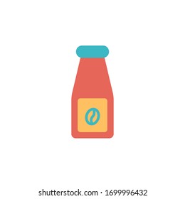 coffee bottle icon vector illustration flat style design. isolated on white background