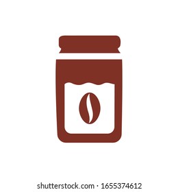 coffee bottle product with seed silhouette style icon vector illustration design